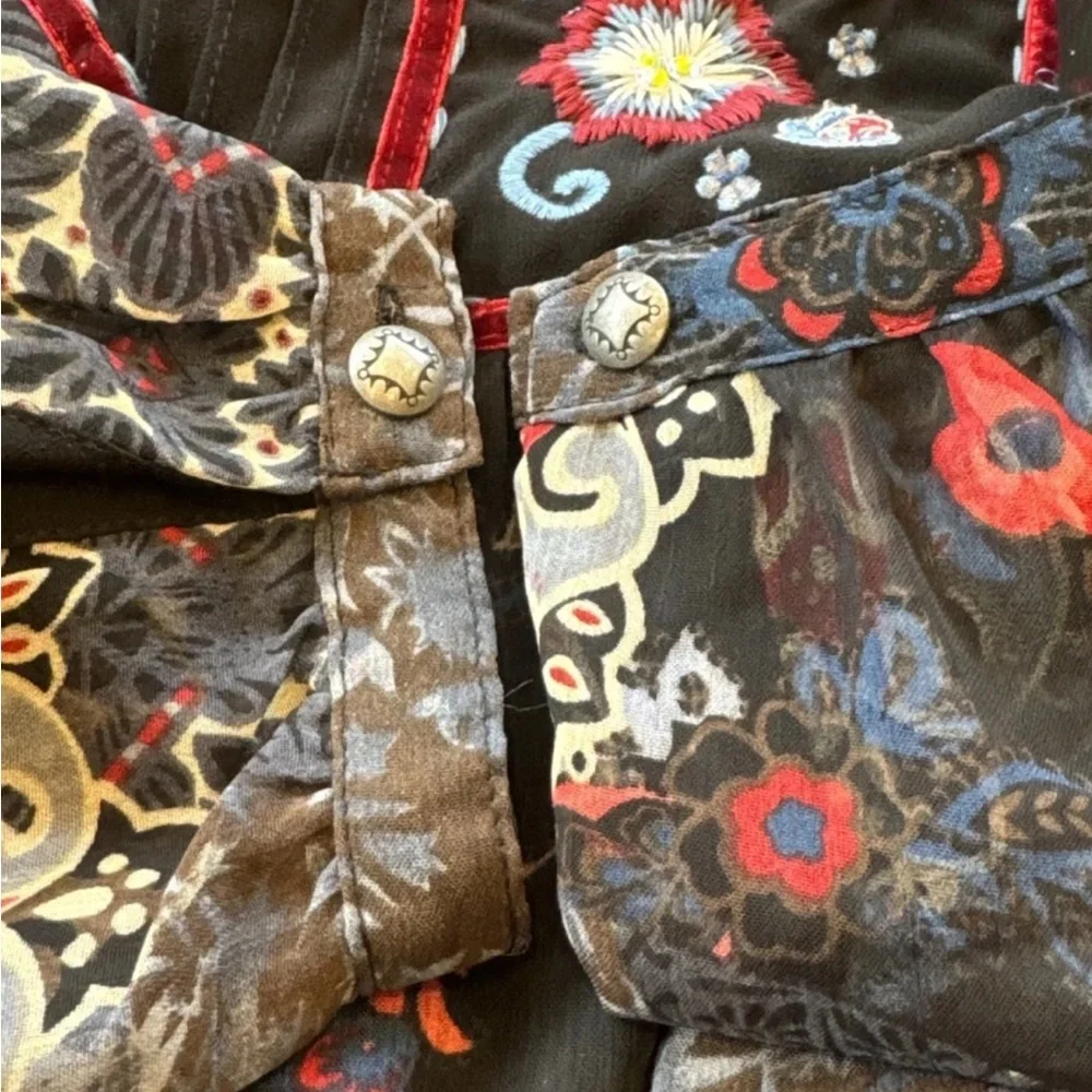 Double D Ranch “Lakota” Gypsy velvet trimmed bejeweled dress NWOT - Picture 5 of 13